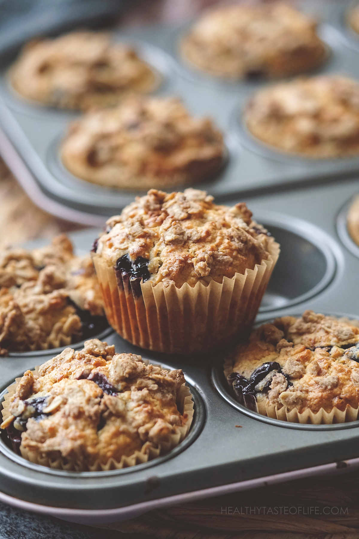 Banana Oatmeal Blueberry Muffins + GF/DF Option
