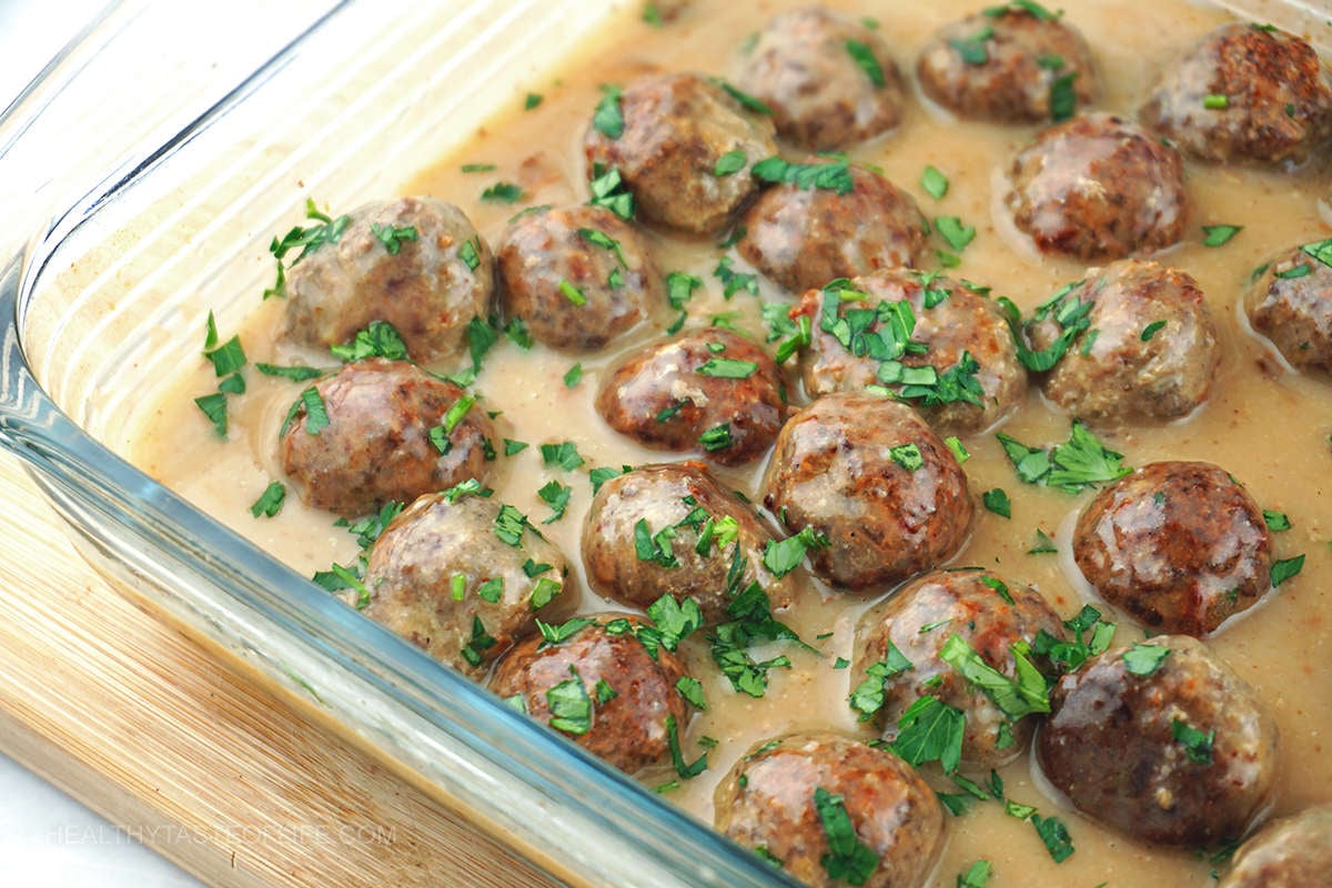 Gluten Free Swedish Meatballs (Dairy Free Cream Sauce)