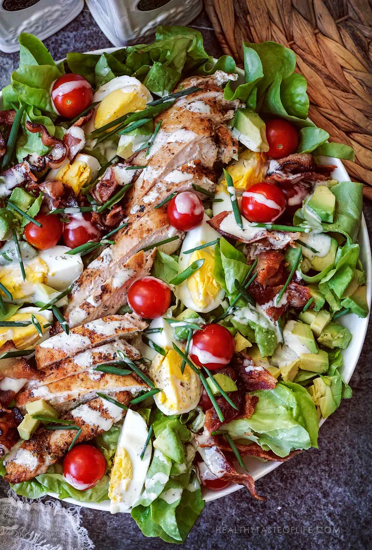 Cobb Salad Recipe With Creamy Zesty Dressing