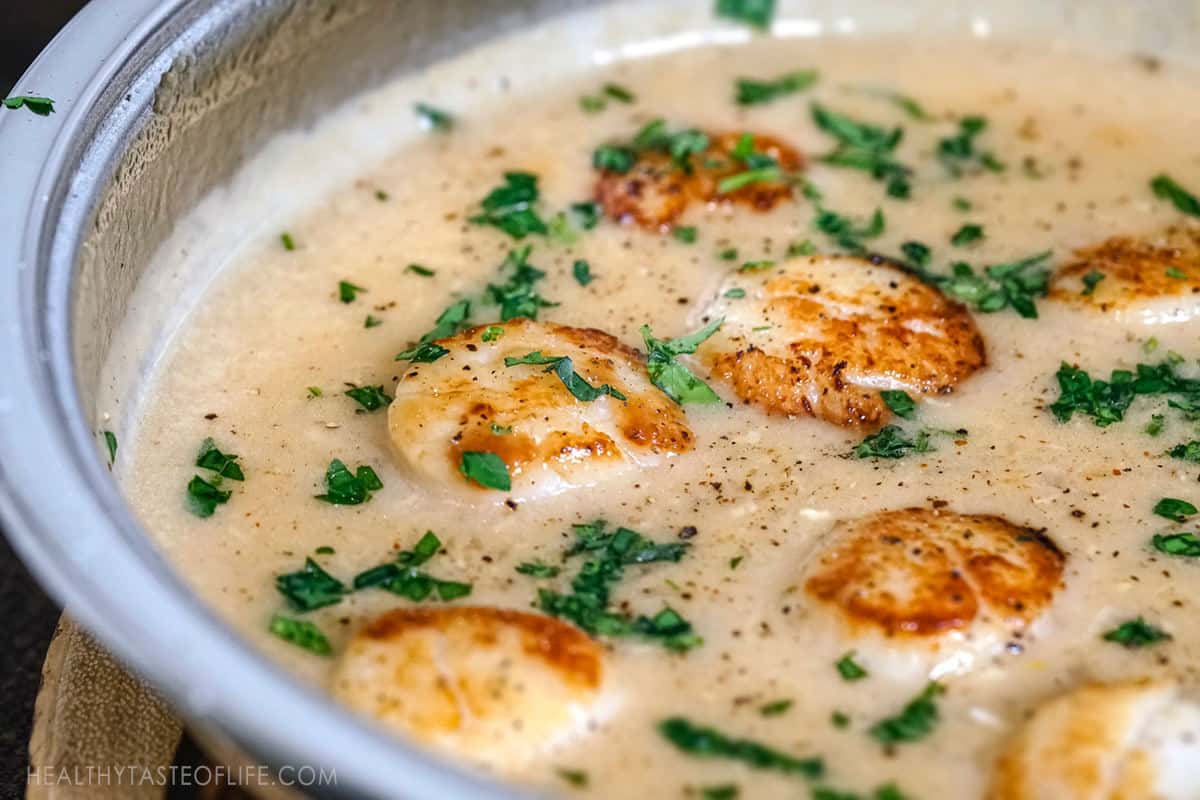 Whole30 Scallops In A Dairy Free Cream Sauce