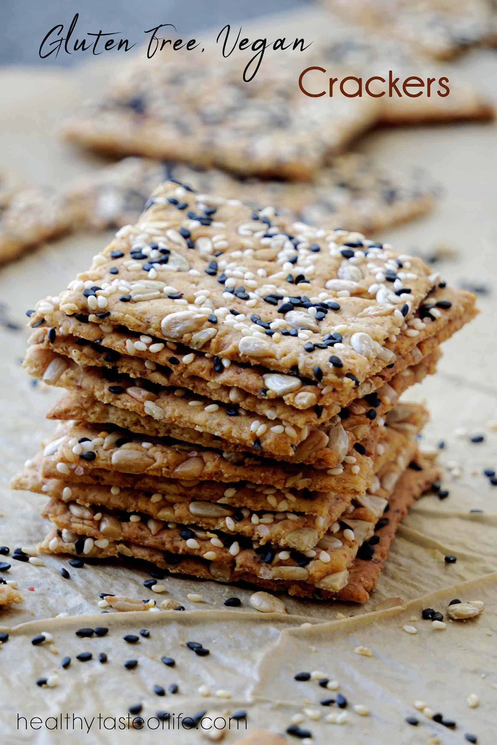 Gluten Free Sourdough Crackers With Seeds (Vegan)