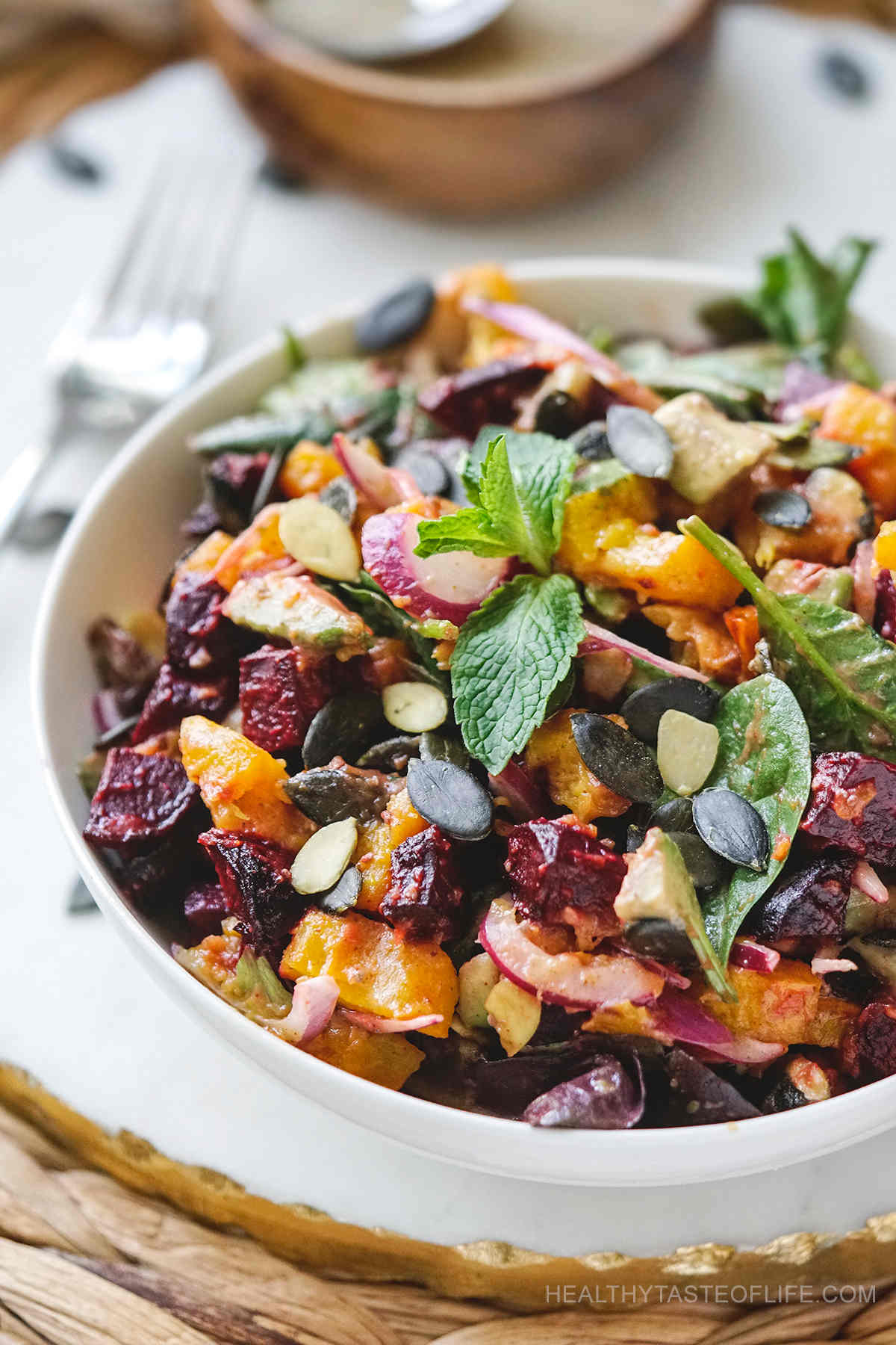 Roasted Pumpkin & Beetroot Salad (Simple Fall Harvest Bowl)