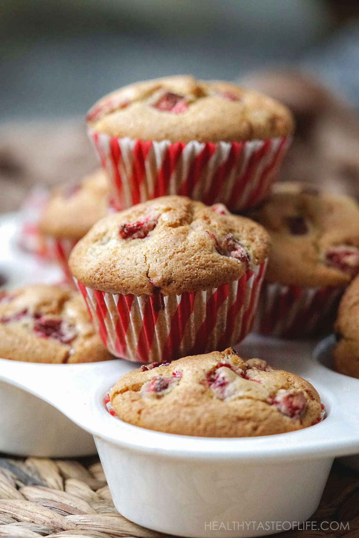 Healthier Gluten Free Strawberry Muffins