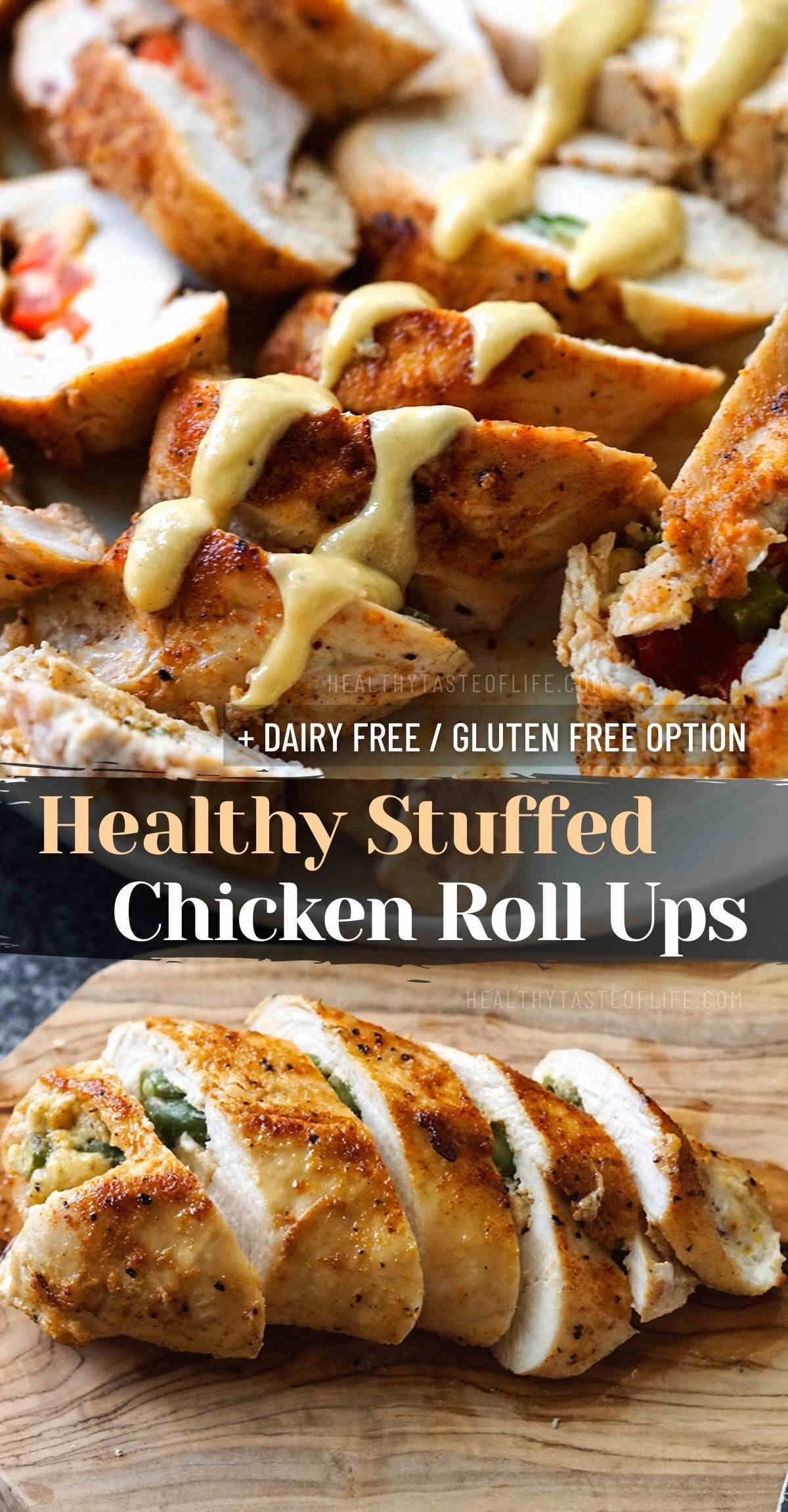 Healthy Stuffed Chicken Roll Ups