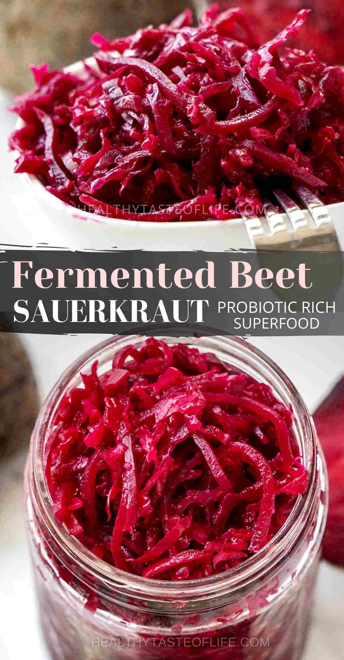 Fermented Beets + Cabbage (Probiotic Rich Beetroot Sauerkraut)