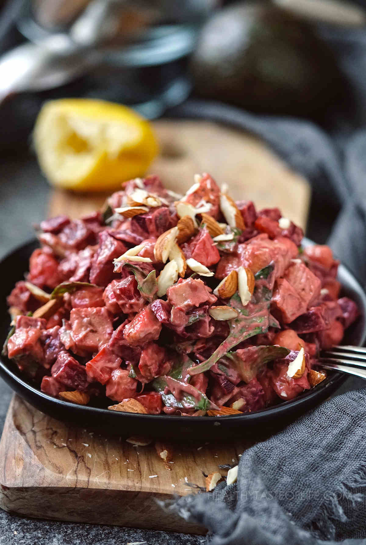 Chicken Beet Salad With Avocado Dressing (High Protein)