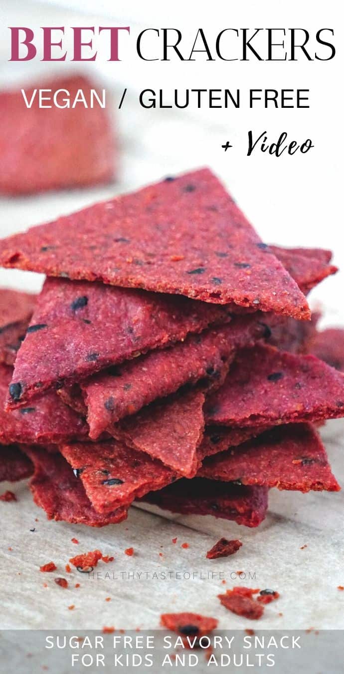Beet Crackers With Flax Seeds (Vegan Gluten Free Recipe)